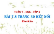 Bài 7.8 trang 30 Toán 7 Kết nối tri thức Tập 2